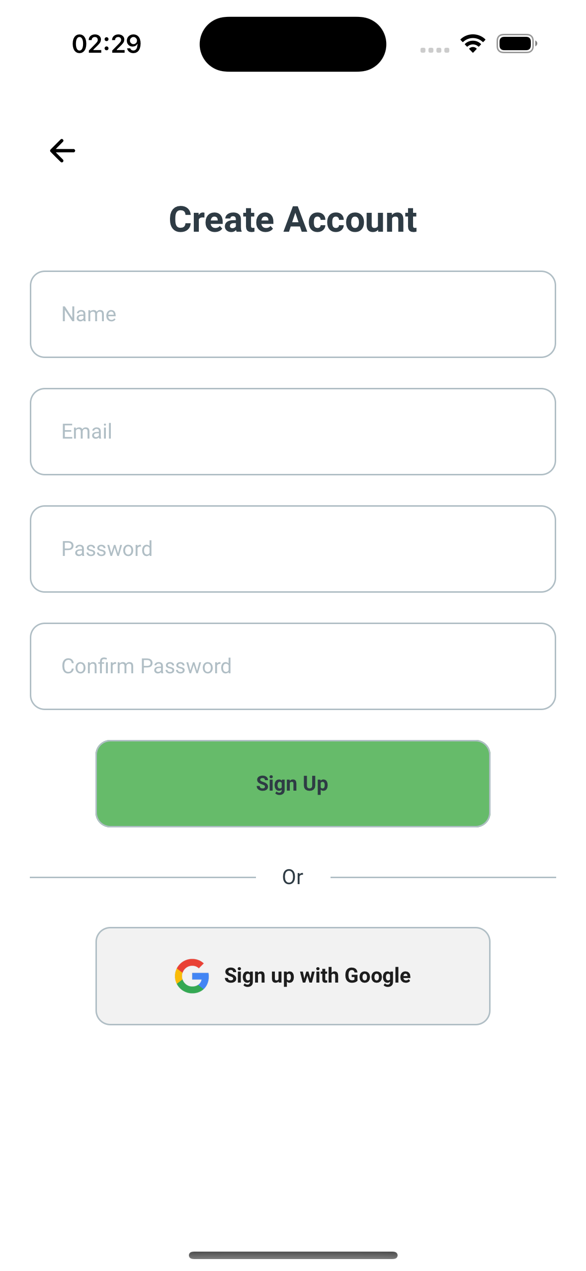 Signup Screen